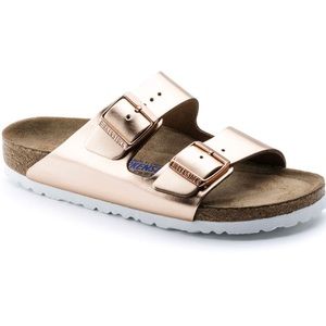 Birkenstock Leather metallic copper